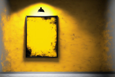 Yellow painted, creative digital illustration, abstract, backgroundsの素材