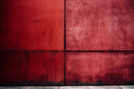 Red grunge wall background or texture with vignetted cornersの素材
