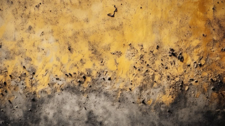 Grunge yellow wall background. Grunge wall texture.の素材