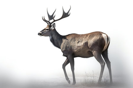 Mule Deer (Cervus elaphus) stag with antlersの素材