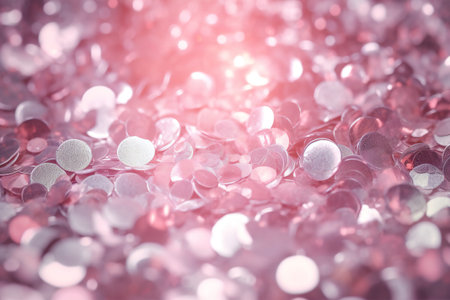 Pink glitter background with bokeh defocused lights and shadow.の素材