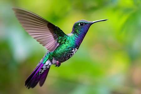 Ruby-throated Hummingbird (archilochus colubris) in Ecuador, South Americaの素材