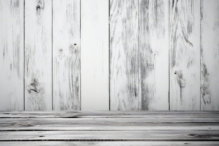 Wooden background with white wooden planks. Place for your text.の素材