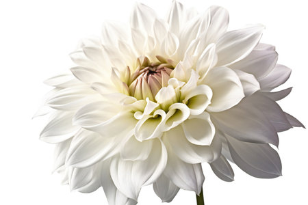 White dahlia flower isolated on white background. Close up.の素材