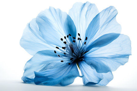 Blue flower on a white background. Blue flower on a white background.の素材