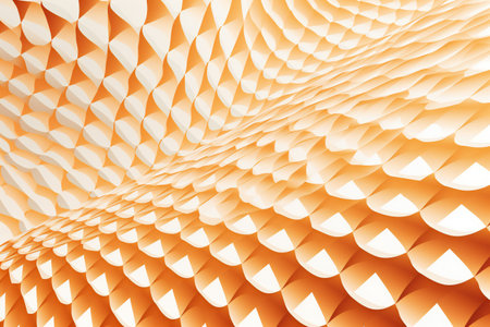 Abstract background of geometric shapes in orange colors.の素材