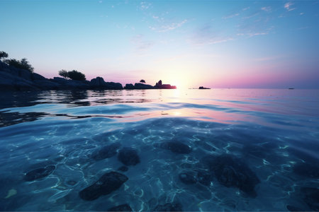 Beautiful seascape at sunrise. Composition of nature.の素材
