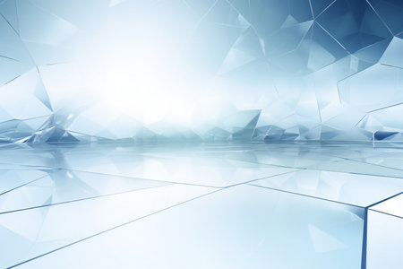 abstract background with polygonal shapes and lightの素材