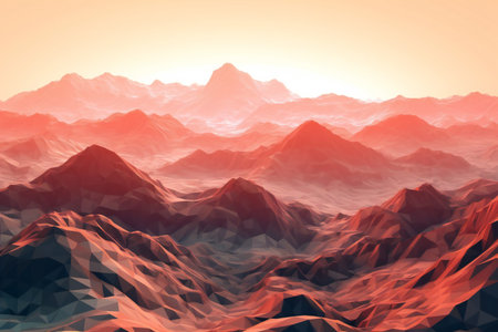 Abstract background with mountains in low poly style. illustrationの素材