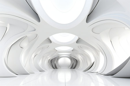 Abstract modern architecture background, empty open space interior.の素材