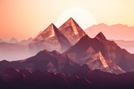 Mountain landscape. Sunrise over the mountains.の素材