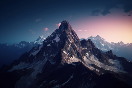 Mountain landscape in Himalayas, Nepal. Sunrise over the peaks.の素材