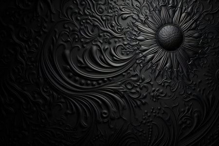 abstract background with black ornament, illustration, computer imagesの素材