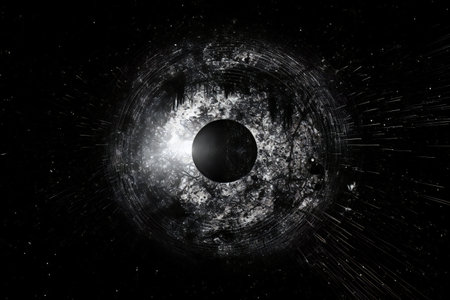 Black hole in space with stars and nebula.の素材