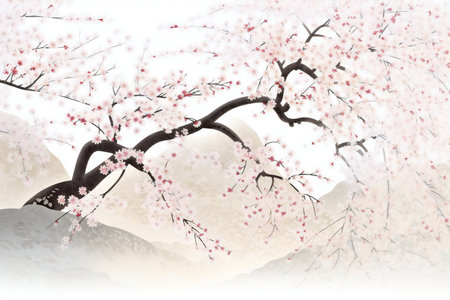 cherry blossom sakura background with copy space for your textの素材
