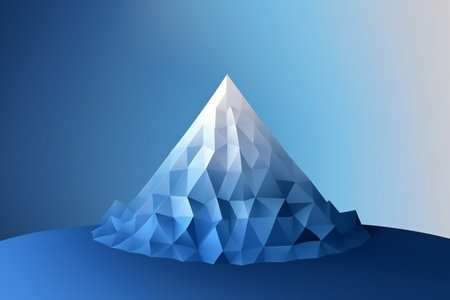 Low poly mountain in blue background.の素材