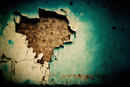 Grunge wall with cracked paint. Grunge background.の素材