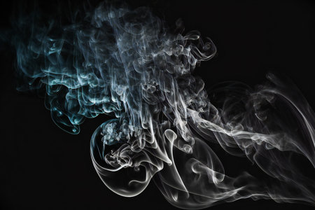 Abstract smoke moves on a black background. Design element. Abstract texture.の素材