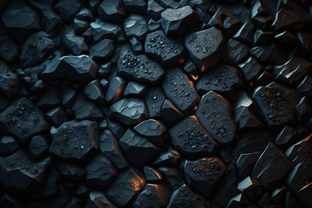 Black stones with water drops. Abstract background and texture for design.の素材