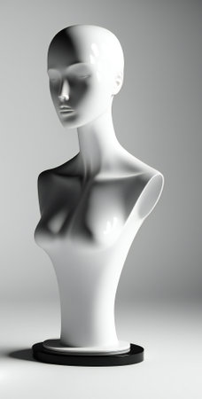 a female mannequin on gray background.の素材