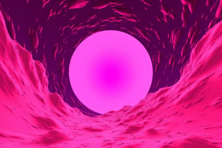 Pink and purple abstract background with a sun in the center.の素材