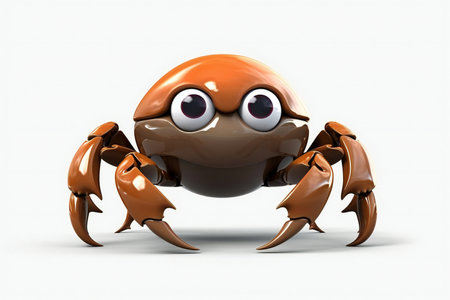 a cute cartoon crab isolated on white background.の素材