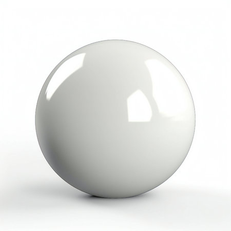 White sphere on a white background.の素材