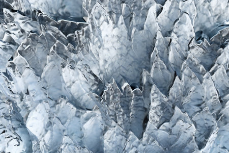 Close up of ice structure. Abstract background and texture for design.の素材