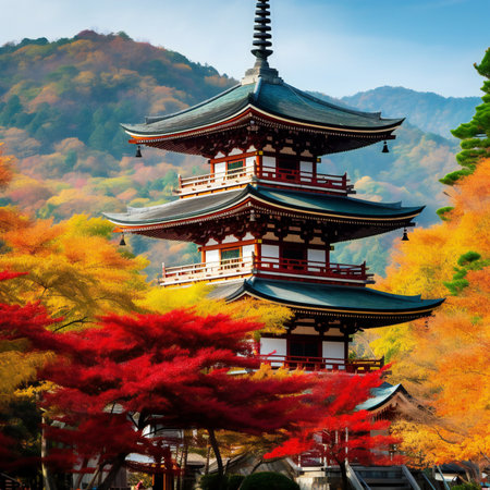 Beautiful pagoda in Kiyomizu-dera Temple, Kyoto, Japanの素材
