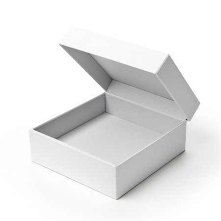 White box on a white background.の素材