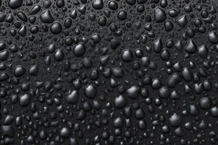 Water drops on a black background. Water drops on a black background.の素材