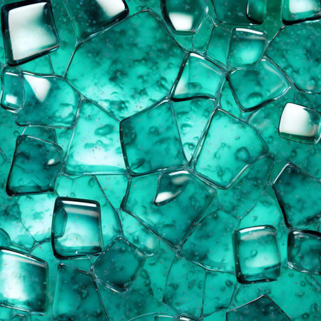abstract background with blue and turquoise ice cubes close upの素材