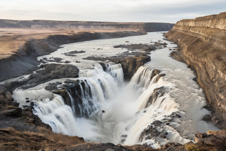 Gullfoss, a waterfall on the Golden Circle, Icelandの素材