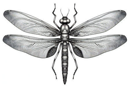 Dragonfly isolated on a white background. Realisticの素材