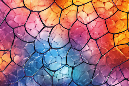 Colorful abstract background with broken glass mosaic pattern. Texture of broken glass.の素材
