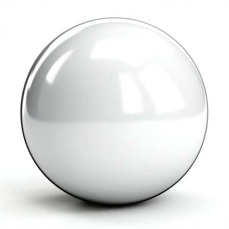 white sphere on a white background.の素材