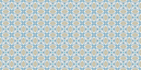 Blue and white ethnic seamless pattern. illustration. For design, wallpaper, background.の素材