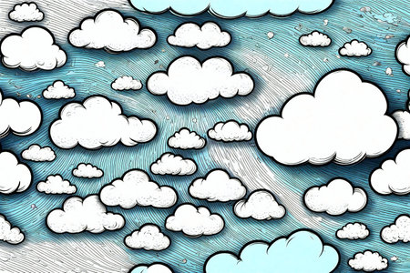 abstract sky background with clouds, illustration format very easy to editの素材