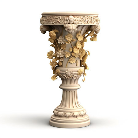 a classic marble vase decorated with dried flowersの素材