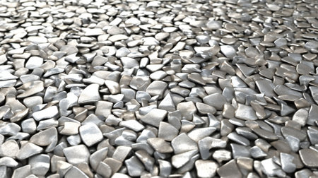 Closeup of stone pebbles on the ground for background.の素材
