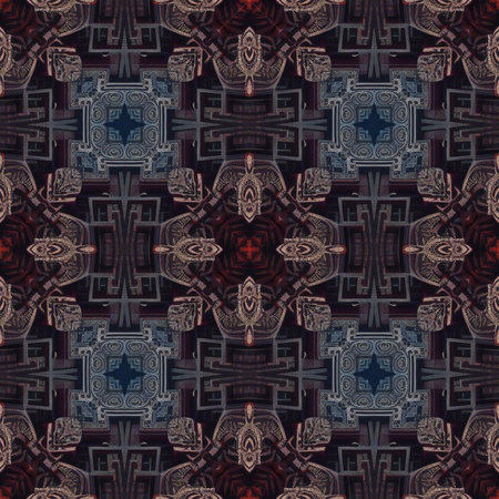 Kaleidoscope abstract background. Seamless pattern. Based on traditional Asian ornaments.