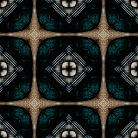 Kaleidoscopic wallpaper tiles. Seamless background or textureの素材