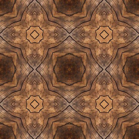 Seamless background pattern. Abstract kaleidoscope fabric design textureの素材