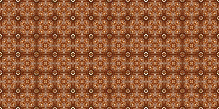 Seamless pattern with ethnic motifs in brown colors.の素材