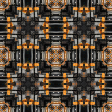 Seamless pattern of abstract geometric shapes. For eg fabric, wallpaper, wall decorations.の素材