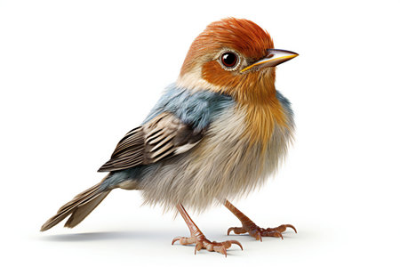 Bird on a white background. Isolated bird on a white background.の素材