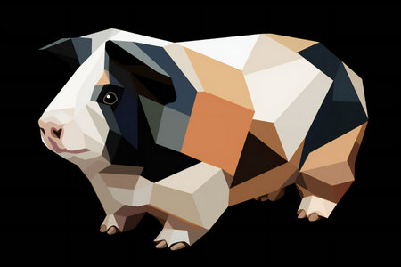Low poly illustration of a bulldog. Geometric polygonal animal.の素材