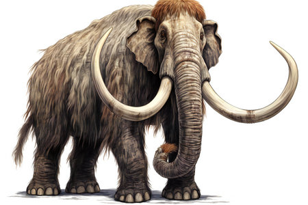 a big mammoth isolated on white background.の素材