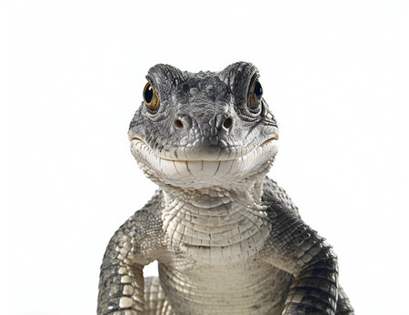 crocodile isolated on a white background. close-upの素材