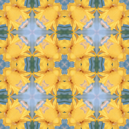 Seamless pattern of daffodils. For eg fabric, wallpaper, wall decorations.の素材
